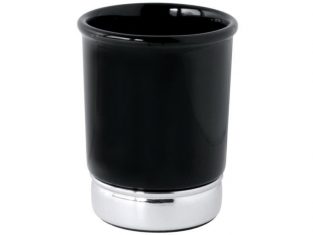 Porcelain bathroom mug black Masculine 10 cm