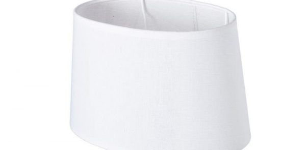 Chic Abat-jour Ovale Blanc 18x20x12,5 cm