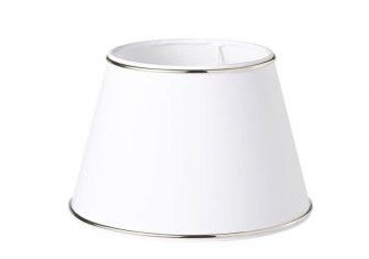 Ronde witte lampenkap Jazzy Silver 13x20x13,5 cm - uit de tentoonstelling