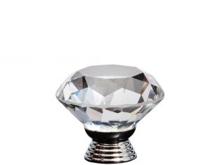 Uchwyt do mebli Diamond Clear Silver 30mm