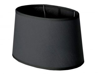 Chique zwarte ovale lampenkap 22x26x14 cm