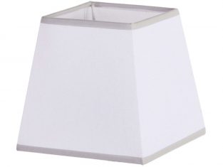 Abażur kwadratowy biały z szarymi paskami Rita Wh Grey 10x14x13 cm