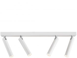 Weiße Vierpunkt-Deckenleuchte Roll Kaspa 17×60 cm – aus der Ausstellung