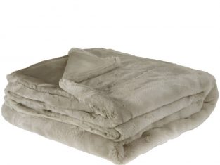 Fauxfur Taupe imiteret pels sengetæppe 220×240 cm
