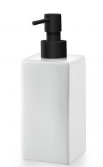 Dozownik na mydło w płynie Lineabeta Bianco Square Black Matt 6,5×6,5×18,5cm