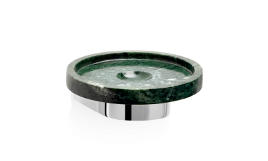 Okrągła mydelniczka marmurowa ścienna Decor Walther Century Wall Chrome Marble Green 11x4cm