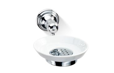 Round Wall Soap Dish Chrome Classic Decor Walther 12x18x8cm BBHOME