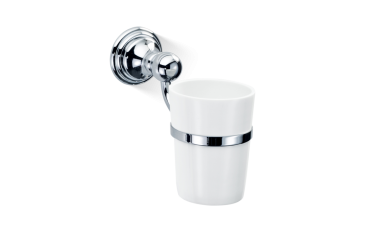 Wall-mounted porcelain bathroom cup Chrome Classic Decor Walther 7,5x16x13,5cm