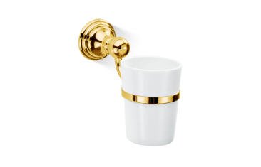 Kubek łazienkowy porcelanowy ścienny Gold Classic Decor Walther 7,5x16x13,5cm bbhome