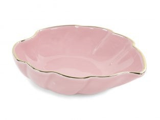 Porcelain bowl in the shape of a leaf, pink Majolika Nieborów Leaf Pink, 16,5 x 14 x 4 cm