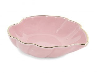 Miseczka porcelanowa w kształcie liścia różowa Majolika Nieborów Leaf Pink 16,5x14x4cm