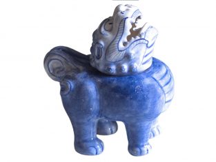 Majolika Nieborów censer Pho Dog China Blue 13 × 8,5 × 14