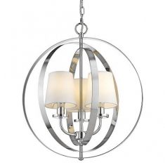 Pendant lamp Berlin Silver / White 46x52cm Cosmo Light