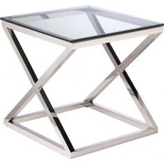 Table d'appoint New Yorker Silver 60x60x60cm Cosmo Light