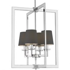 Pendel London Sølv / Sort 4L 44x150cm Cosmo Light