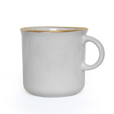 Kubek porcelanowy szary duży Majolika Mug Grey Gold 250ml