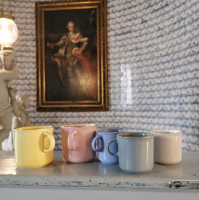 In the maritime style. Black bathroom hanging lamps in a store in Warsaw