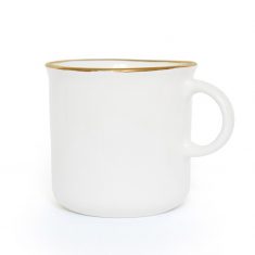 Grand mug en porcelaine blanc Majolika Mug White Gold 250ml