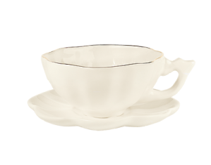 Porcelain cup and saucer ecru Majolika Nieborów Ecru 200ml