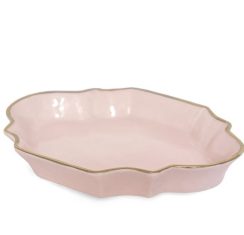 French style bowl, pink porcelain Majolika Nieborów