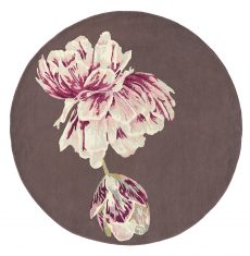 Brown Pink Round Rug - TRANQUILITY ROUND AUBERGINE 56005 Ted Baker