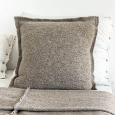 Woolen Pillow Beige MOYHA 60x60cm