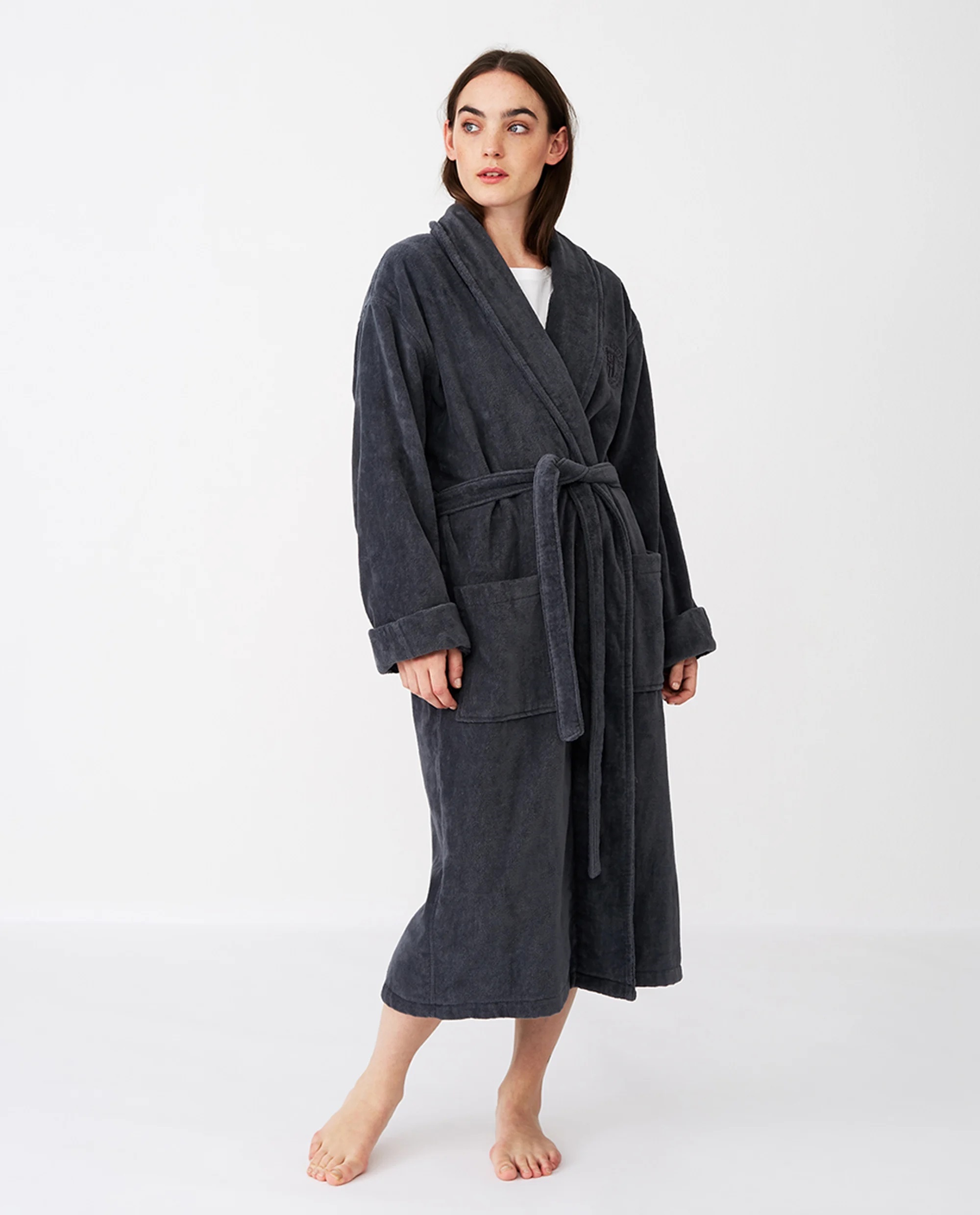 Gray Hotel Velor Robe Lexington unisex bathrobe - BBHome