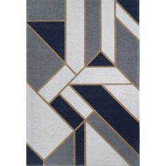 Tapis géométrique Gatsby Bleu Foncé FR