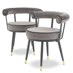 Een set stoelen Vico Savona Grijs Eichholtz 2 st.