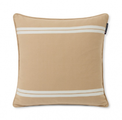 Coussin décoratif Beige Side Striped Coton Bio Lexington 50x50cm