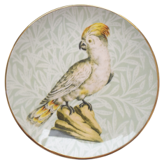 Porcelain plate with the cockatoo by Majolika Nieborów