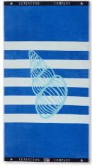 Ręcznik plażowy Graphic Blue/White Velour Lexington 100x180cm