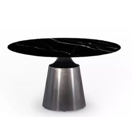 Table ronde Dazza Noir AD Ø126x75cm