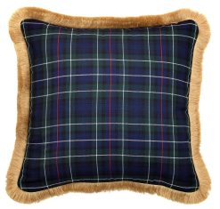 Poduszka dekoracyjna Fringe Tartan Navy Maja Laptos Studio 45x45cm