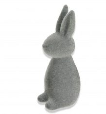 Spring Bunny Velours Gris BBHome lapin 7x16cm