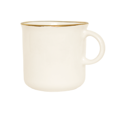 Large gray porcelain mug Majolica Mug Ecru Gold 250ml