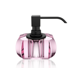 Kristall Pink/Black Decor Walther soap dispenser 13x9x12cm