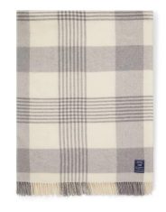 Gray Checked Recycled Wool Lexington Blanket 130x170cm