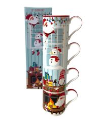 Komplet porcelanowych kubków Christmas II kpl.4x 275ml