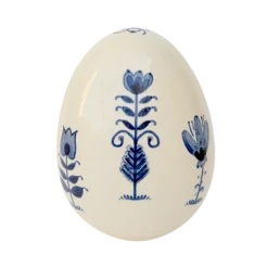Dekorativt æg med majolica blomster Nieborów 11cm