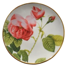 Διακοσμητικό πιάτο με τριαντάφυλλο Majolica, Nieborów, Ø15,5cm