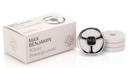 Hvid Granatæble Gaveæske Max Benjamin bilparfumesæt, 5 stk.