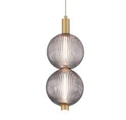 Lampa wisząca Palmas 2 Gold/Smoked Glass LED ES