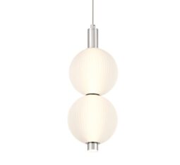 Lampa wisząca Palmas 2 Silver/White Glass LED ES