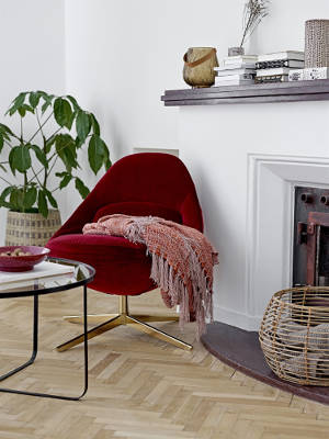 Design swivel chair for the Drop Velvet Red office